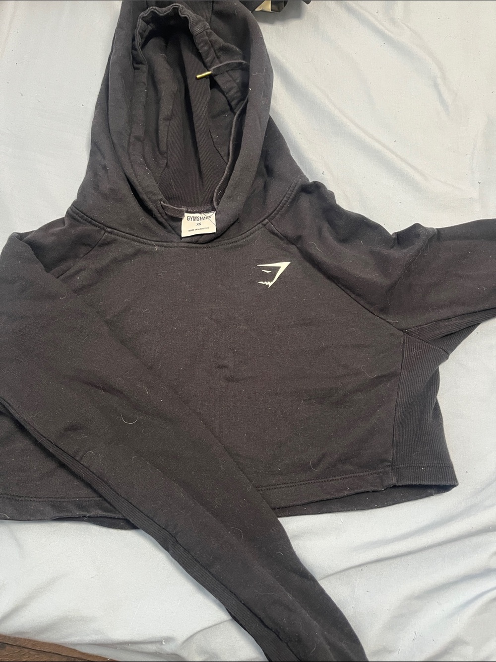 Gymshark Black Cropped Turtleneck Hoodie - Women's Pullover Sweater